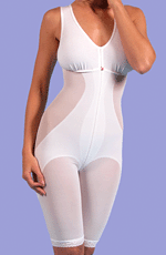 Non-Zippered Above-Knee High-Back Girdle with Bra by Design Veronique