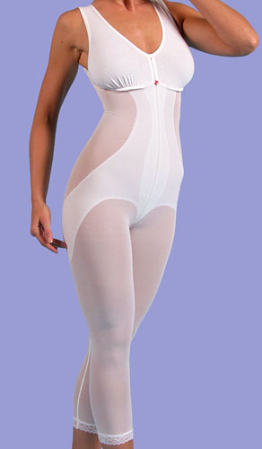 Design Veronique Non-Zippered Below-Knee High-Back Girdle with Bra