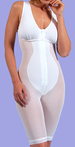 Zippered Above-Knee High-Back Girdle with Bra